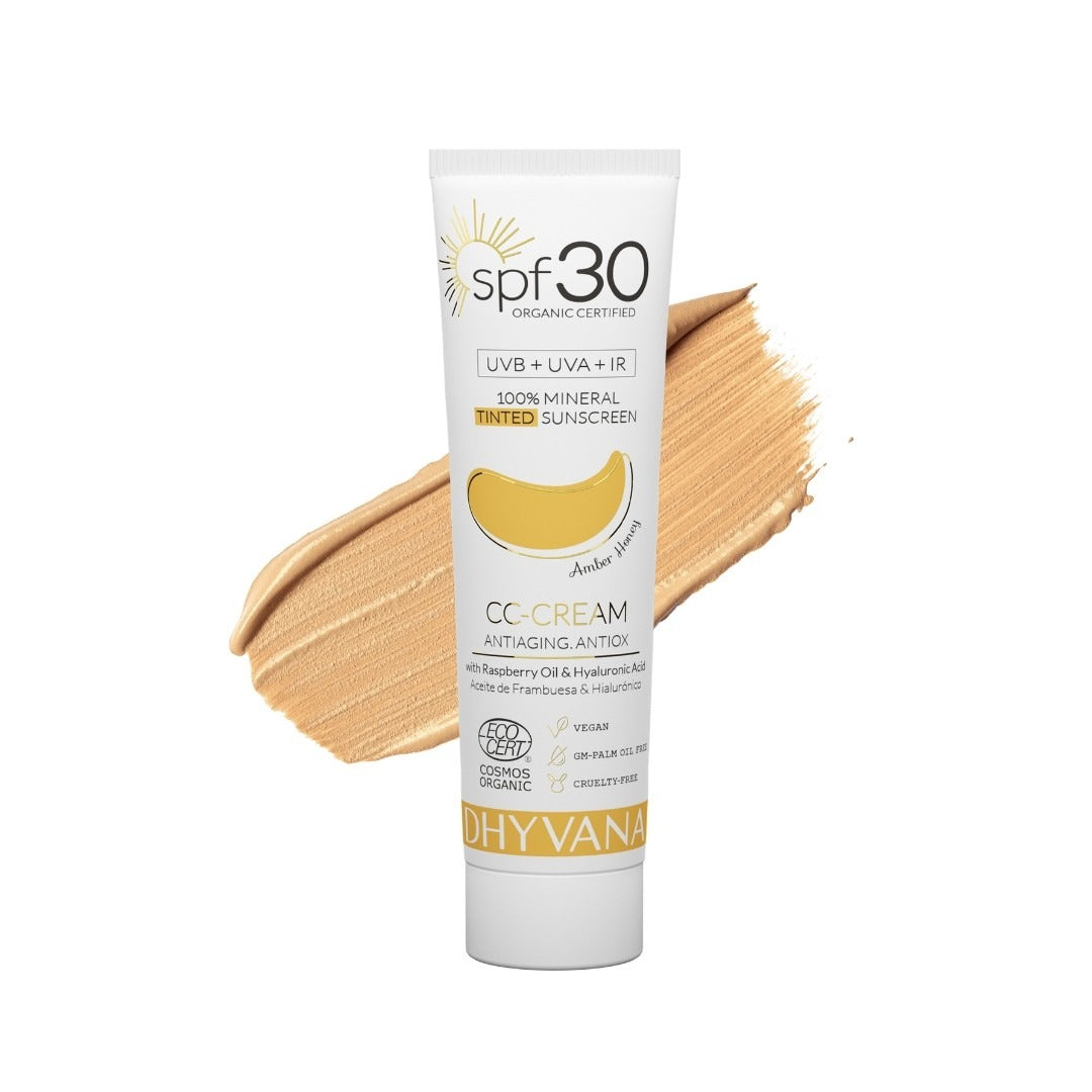 Protector Solar 100% Natural Mineral con Color SPF 30 Amber Honey Dhyvana