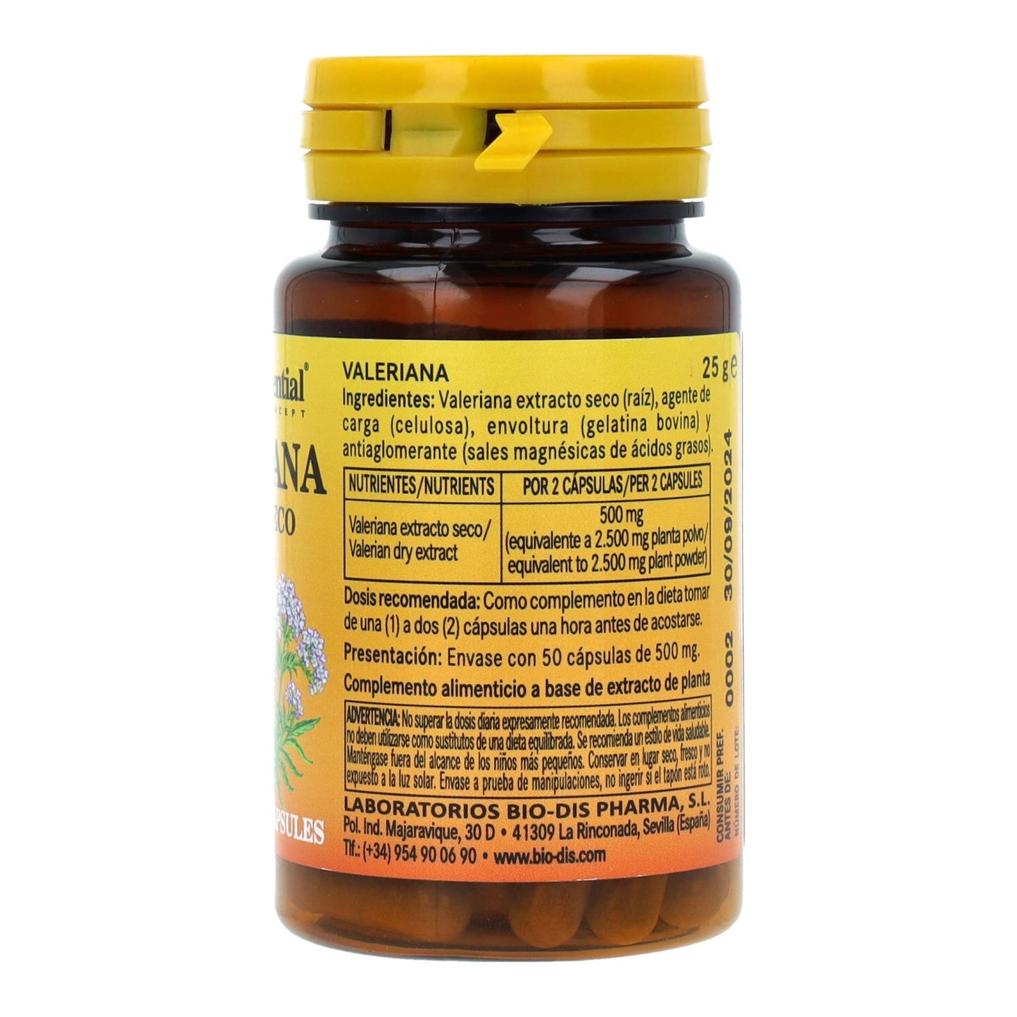 Valeriana 250 mg en extracto seco 50 Caps