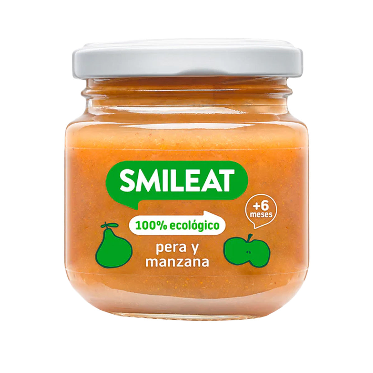 Pack 12x Tarrito de Pera y manzana +6 Meses Smileat, 130g