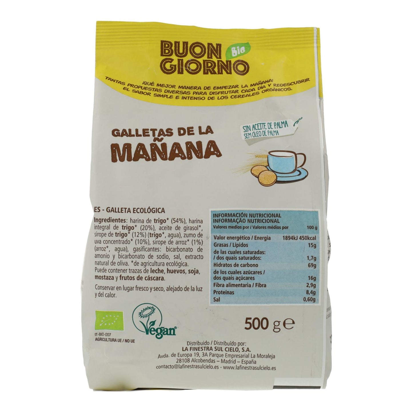 Galletas de la mañana "Buon Giorno" Veganas La Finestra Sul Cielo 500 g