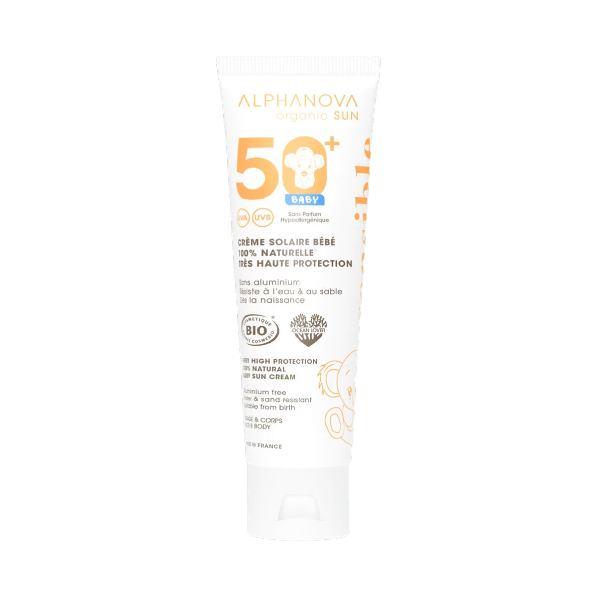 Crema solar bebé bio FPS 50+ Alphanova 50 ml