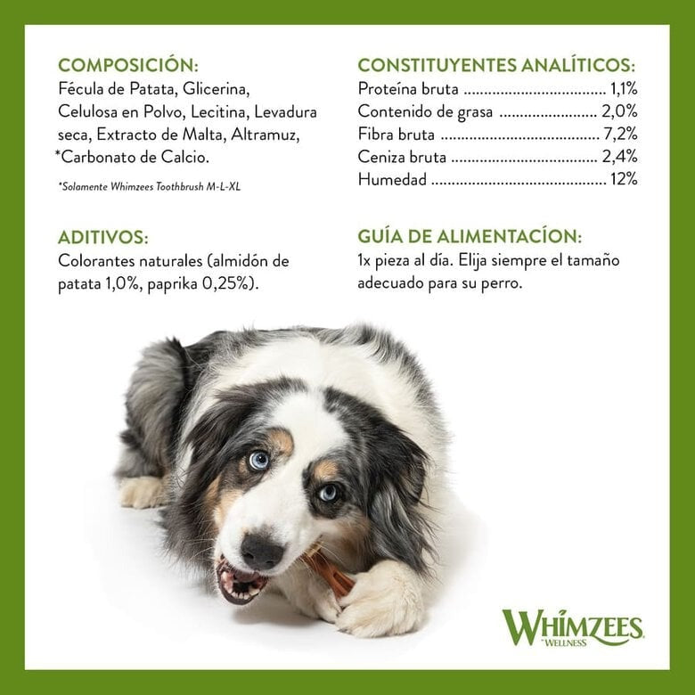 Whimzees Snack dental para perros Toothbrush M 12 uds