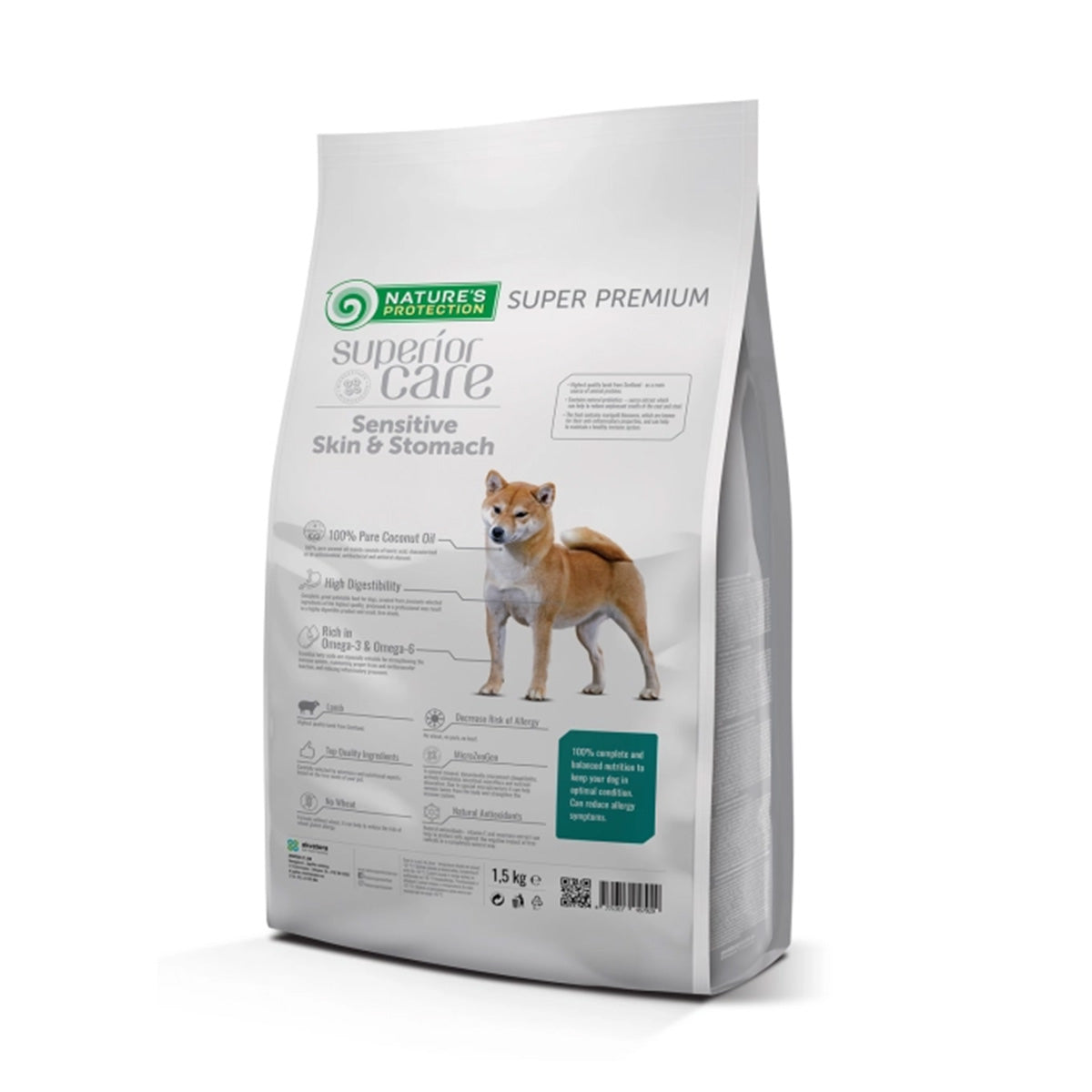 Pienso perros con piel y estómago sensibles con cordero 1,5 kg Nature's Protection