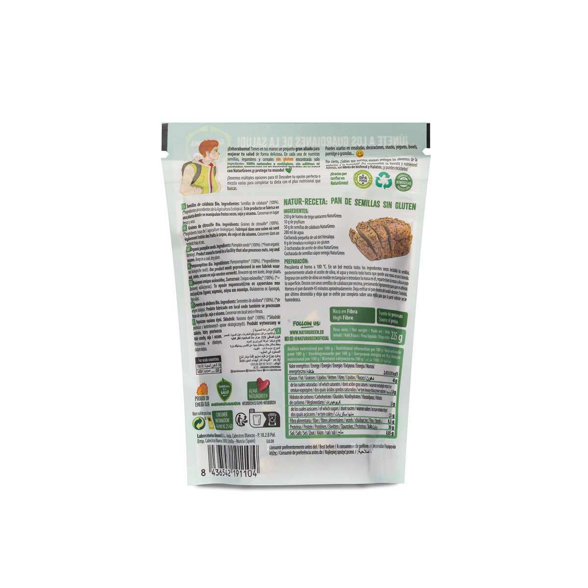 Semillas de calabaza bio Naturgreen 225 g