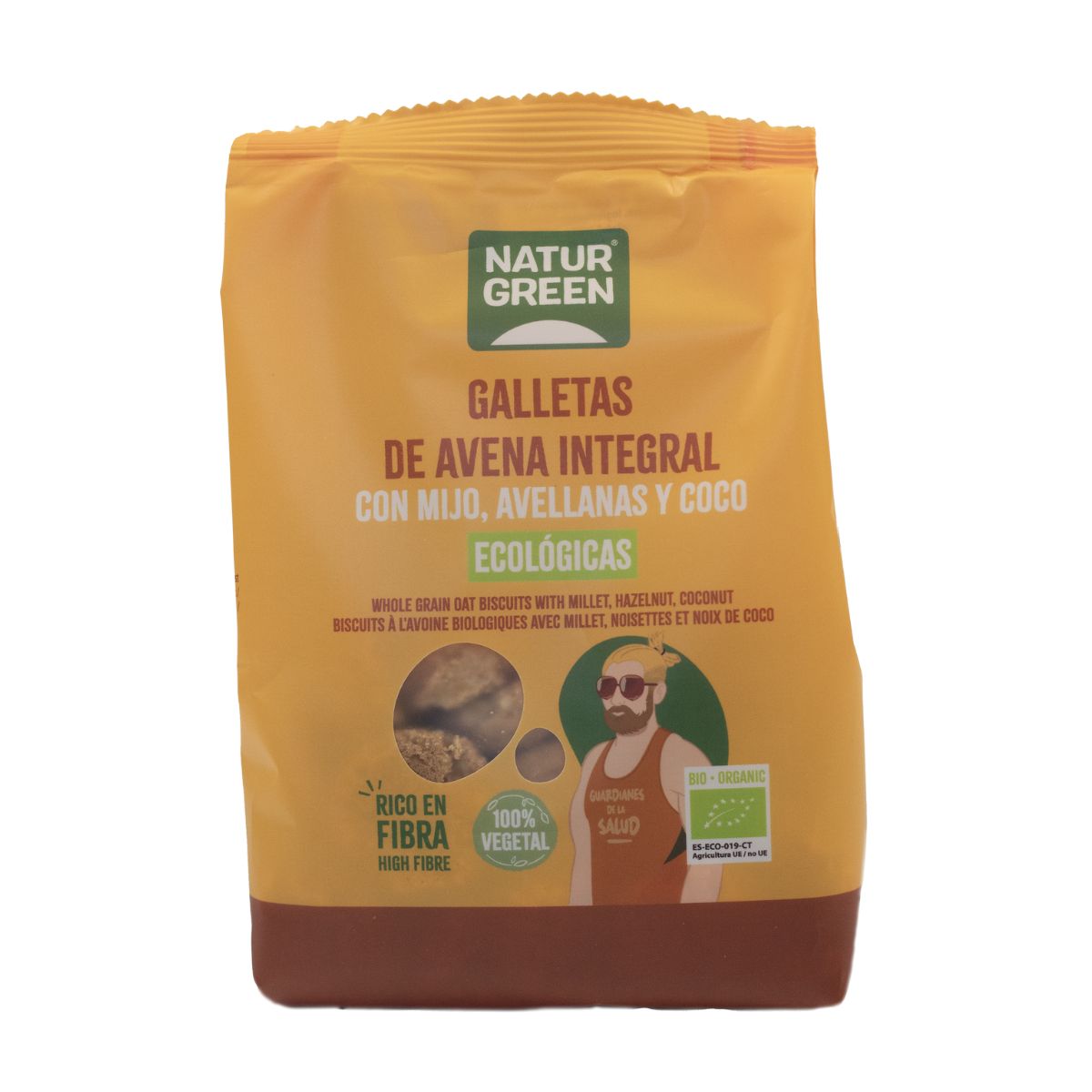 Galleta de Avena Integral con mijo, avellanas y coco Bio NaturGreen 140 g