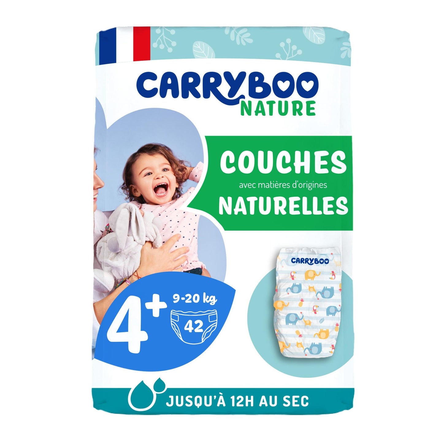 Pañales Carryboo Nature Pañales y coles naturales, talla 4+ (9-20kg)