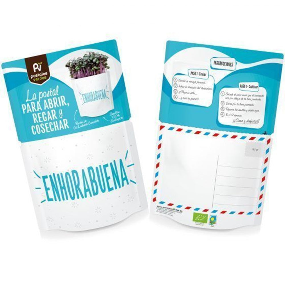 Postales Verdes De Semillas "enhorabuena" Garden Pocket