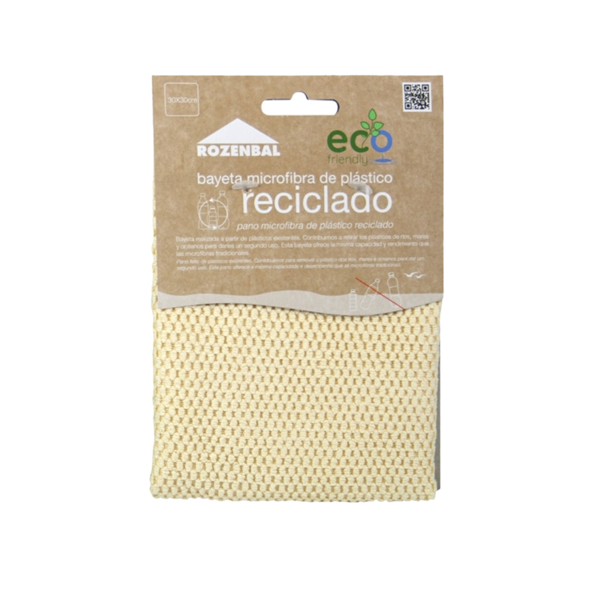 Pack 3x Bayetas PET reciclado microfibra 30 x 30 cm Eco Friendly Kerkom