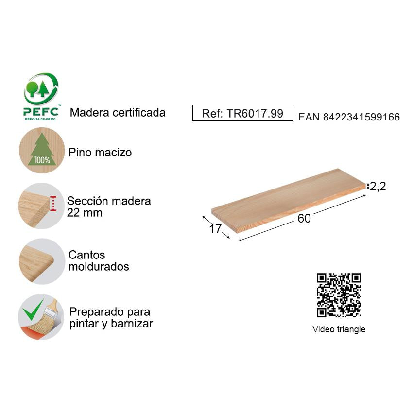 Balda mural Triangle 90x25 cm