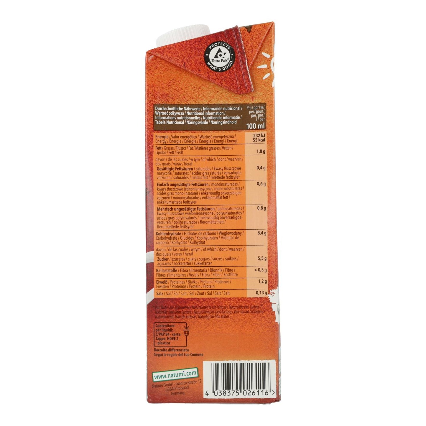 Pack 6 x Bebida Avena Barista BIO Natumi 1 L