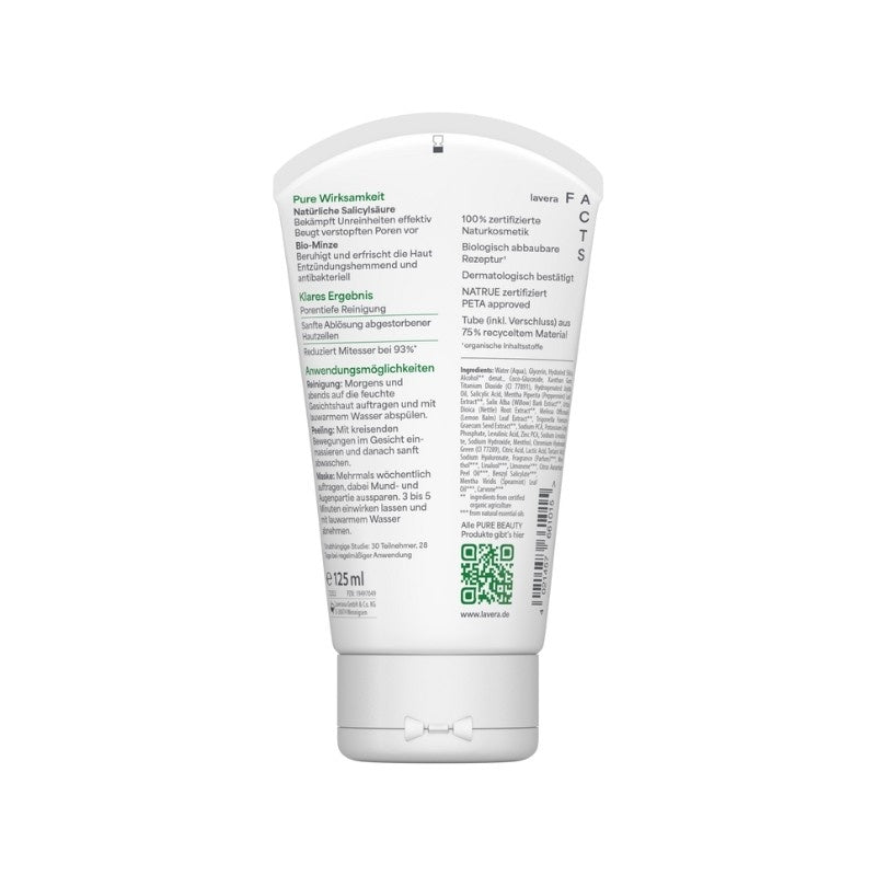 Gel limpiador 3 en 1 pure beauty Lavera 125 ml