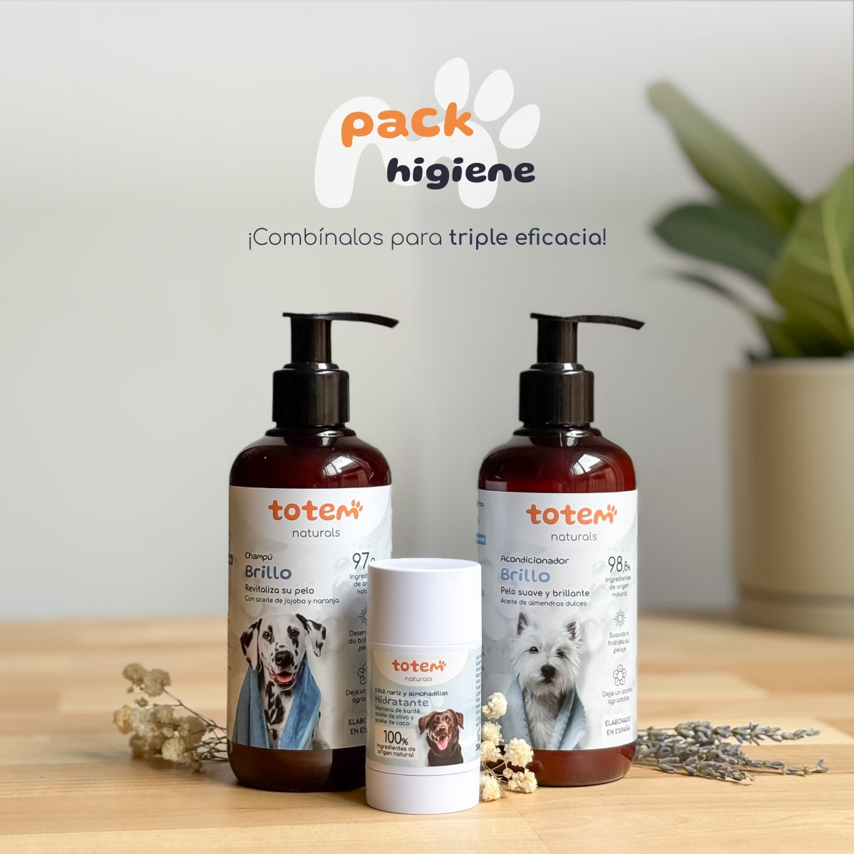 Acondicionador natural para perros suavidad y brillo Totem Naturals 250 ml