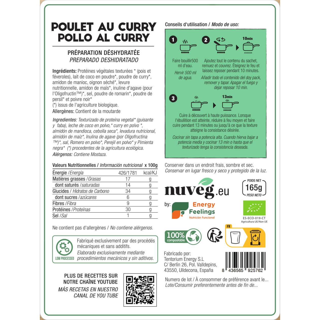 Pollo veg. al curry eco Nuveg 165 g