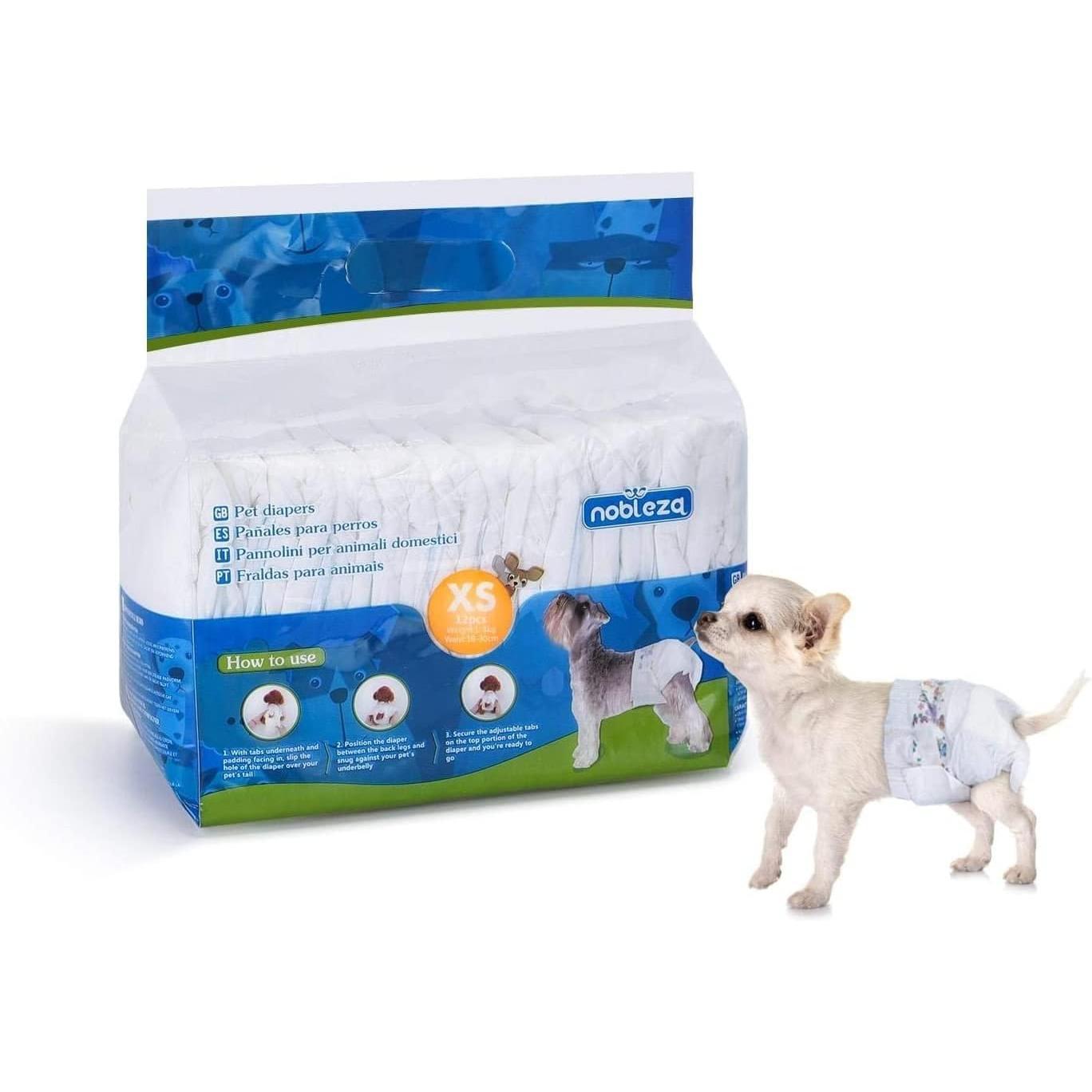 Pañales para perro Hembra XS Nobleza 12 ud