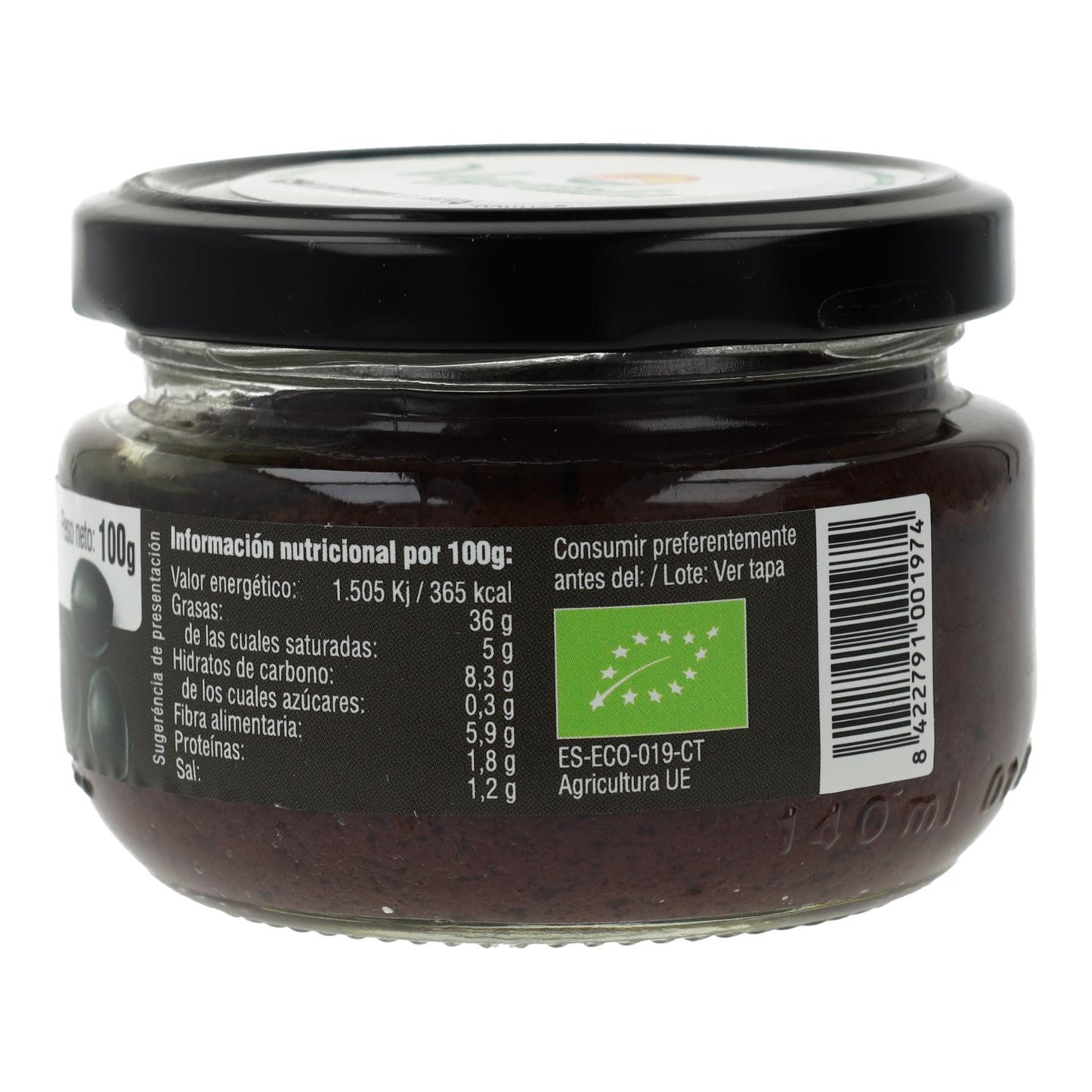 Paté de Olivas Negras BIO Vegetalia 100g