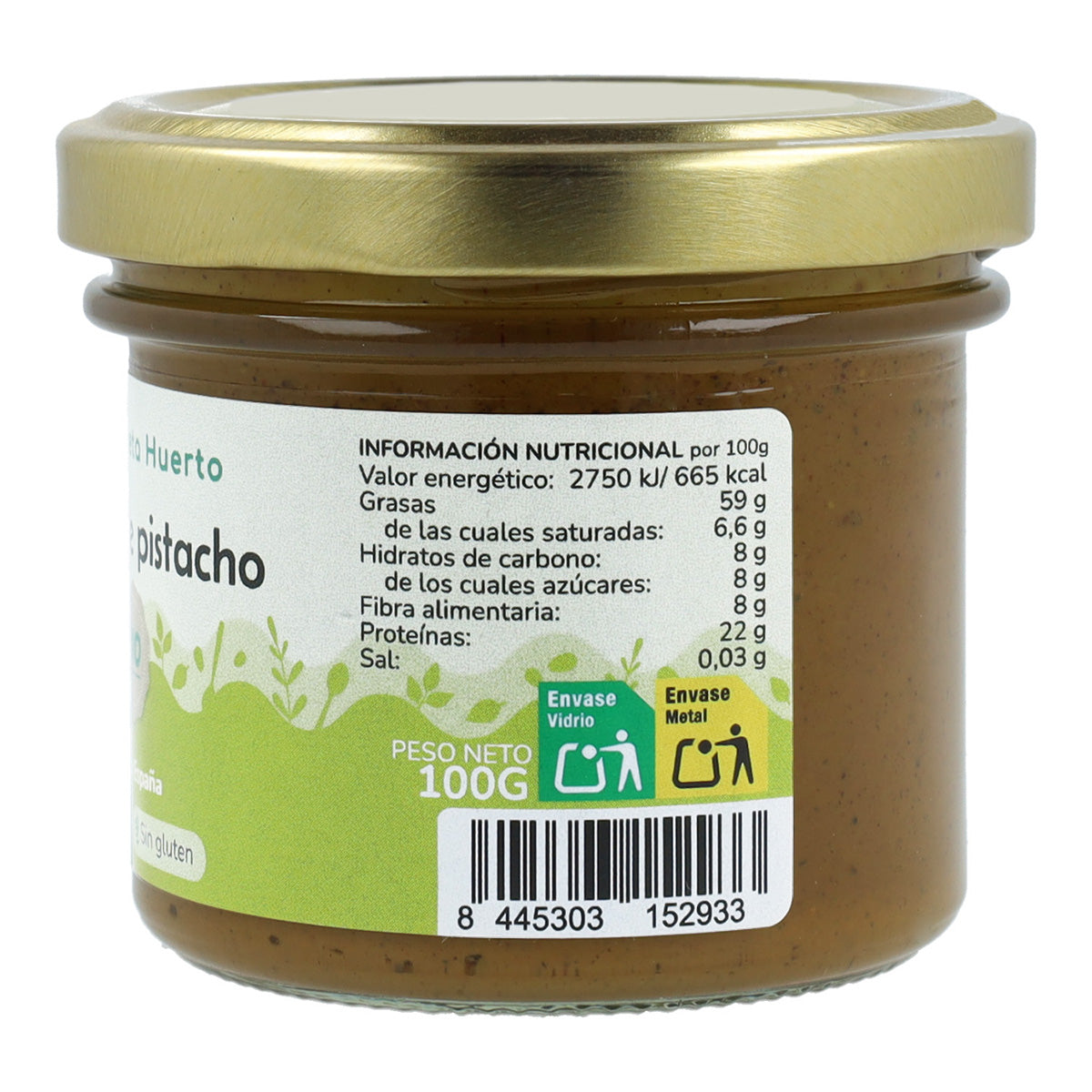 Crema de Pistacho 100% ECO Planeta Huerto 100 g