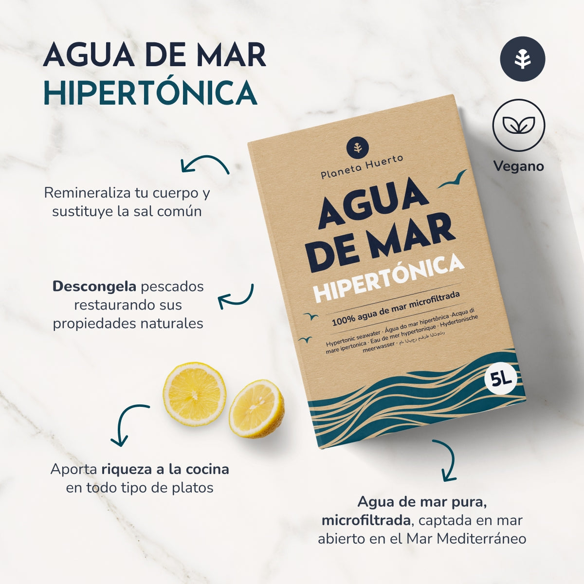 Agua De Mar Hipertónica Planeta Huerto 20 L