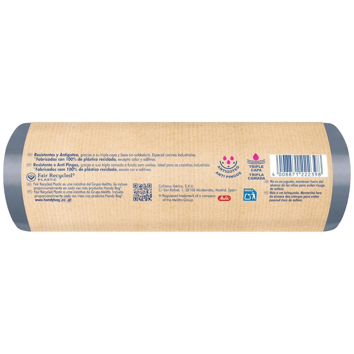 Bolsas basura Hostelería 120L Handy Bag 8 uds 100% recicladas