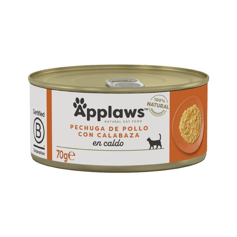 Applaws Cat Lata Pollo con calabaza 70 g Comida húmeda para gatos natural grain free