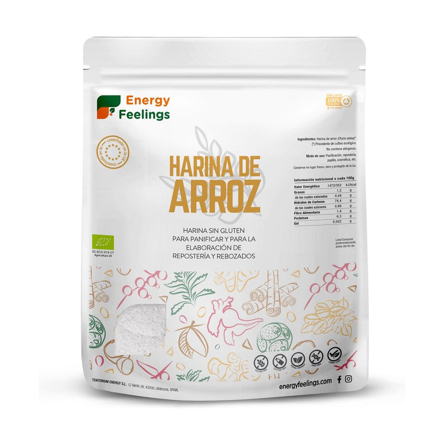ARROZ ECO harina: (1 Kg) XXL Pack