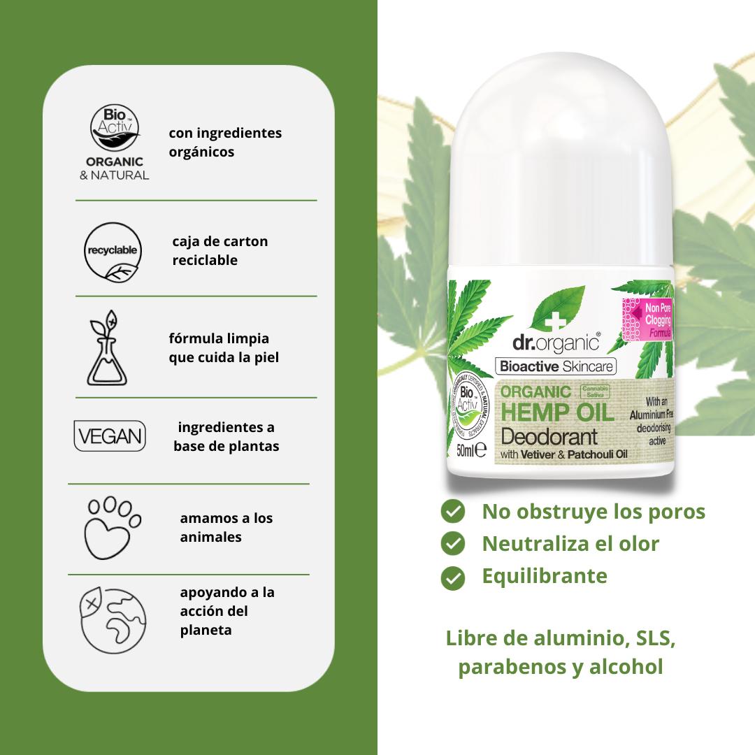 Desodorante aceite de cáñamo Dr. Organic 50 ml
