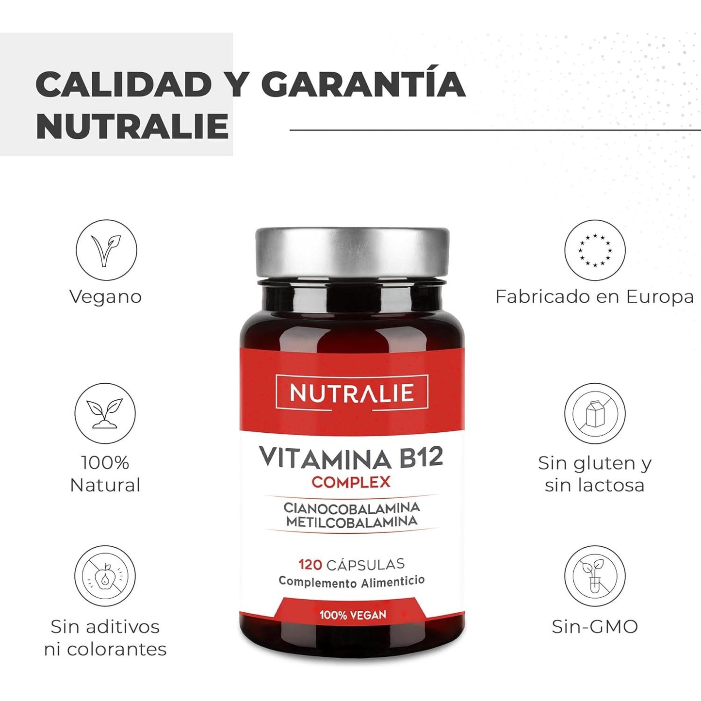 Vitamina B12 Complex 2000 mcg Cansancio Nutralie 120 comprimidos