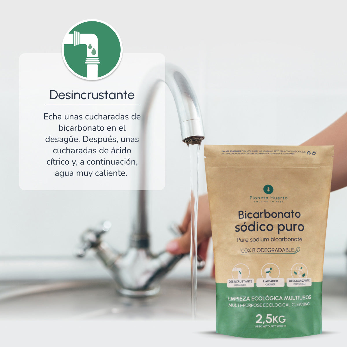 Pack 6x Bicarbonato sódico Planeta Huerto 1 Kg