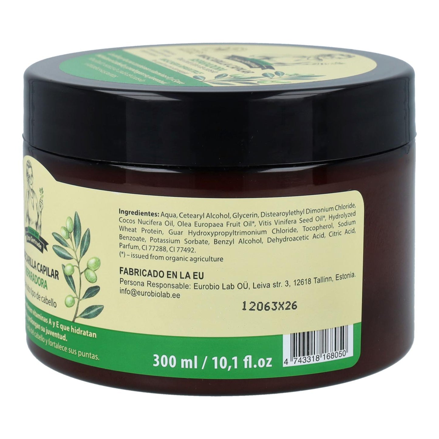 Pack 2x Mascarilla capilar reparación y nutrición cabellos secos y dañados, Oma gertrude, 300 ml