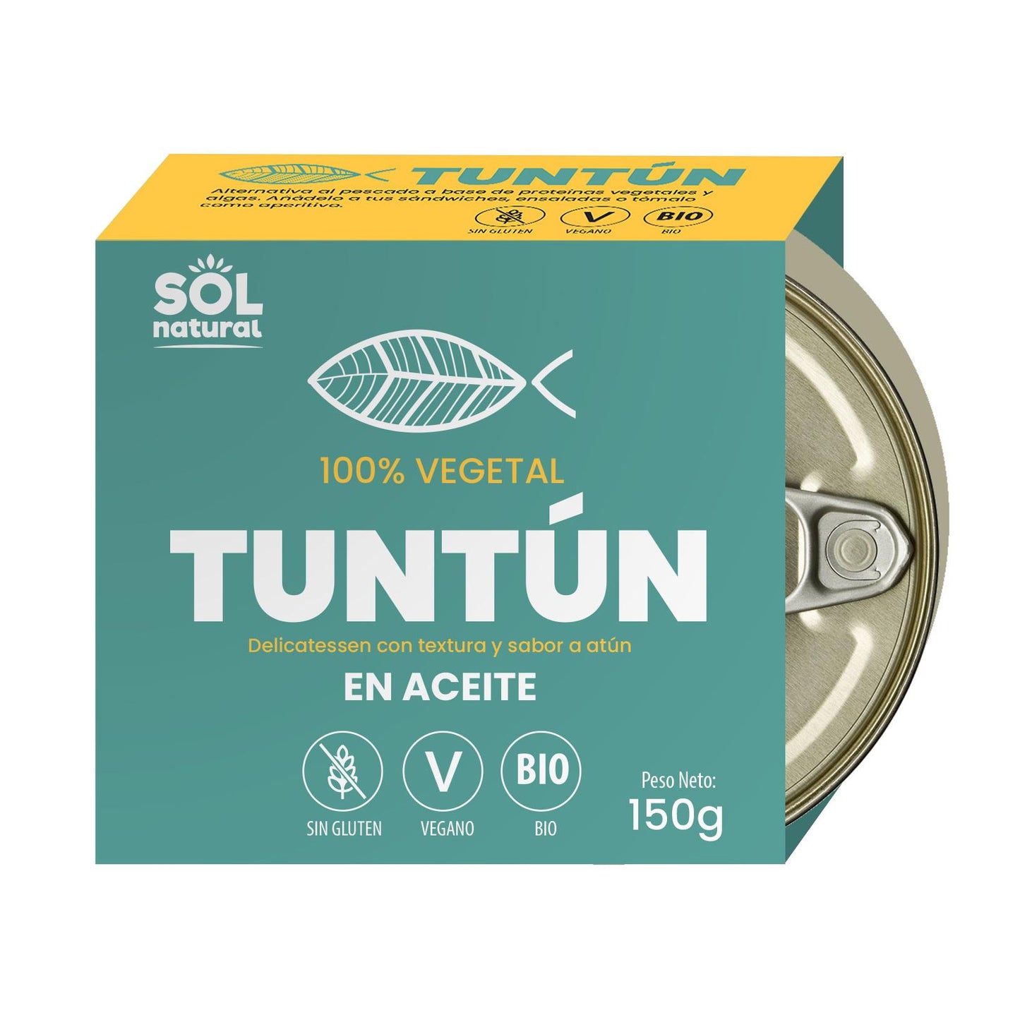 Tuntún Atún Vegano en Aceite Bio Sol Natural 150 g