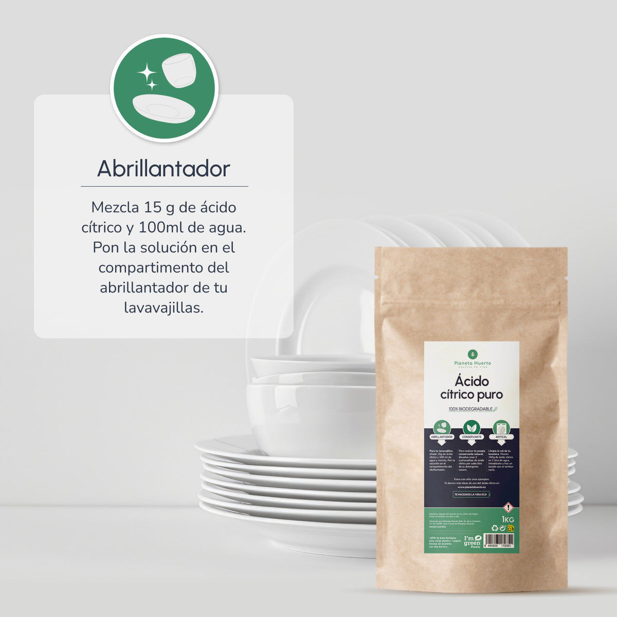 Pack 3x Ácido cítrico Planeta Huerto 1 Kg