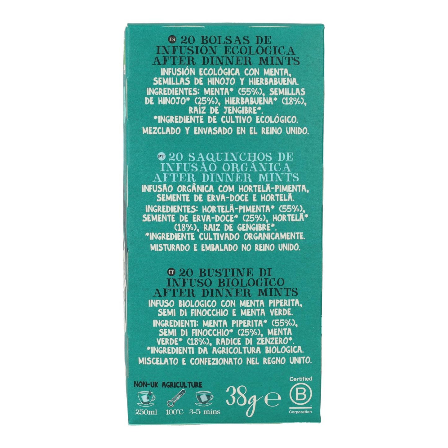 Infusión para Después de Cenar Bio Cupper 20 bolsitas