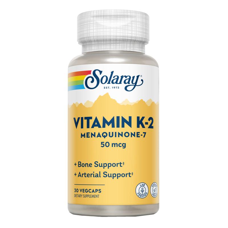 Vitamina K2 Menaquinone 7 Solaray, 30 cápsulas