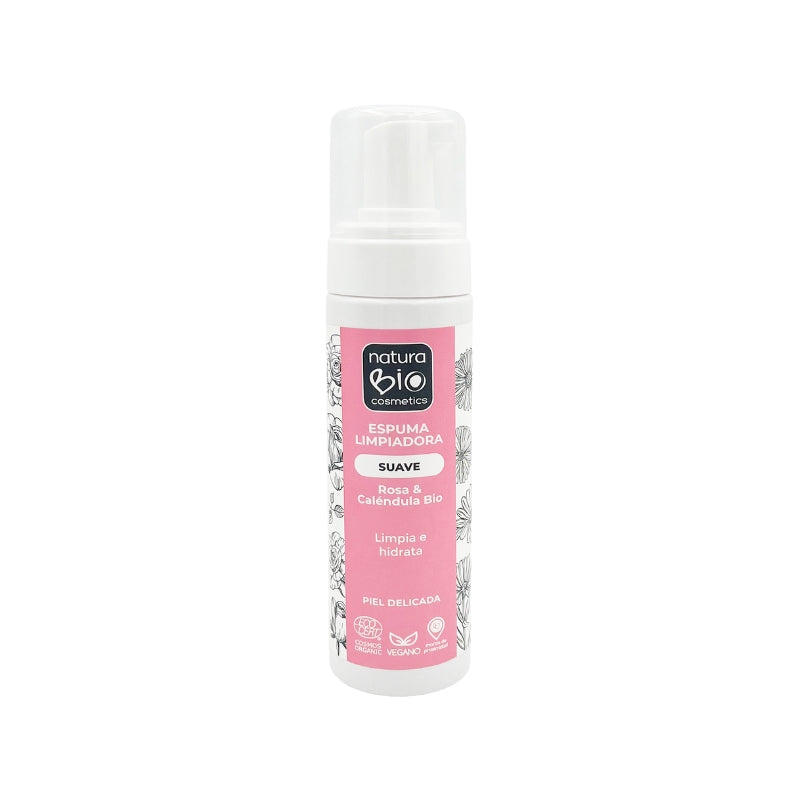 Espuma Limpiadora Suave con Rosa y Caénduka BIO NaturaBio Cosmetics 200ml