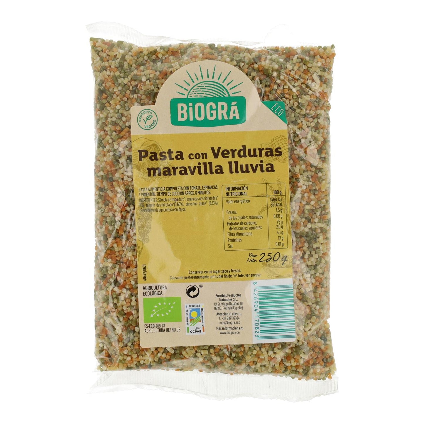 Maravilla lluvia con verduras BIO Biogrà 250 g