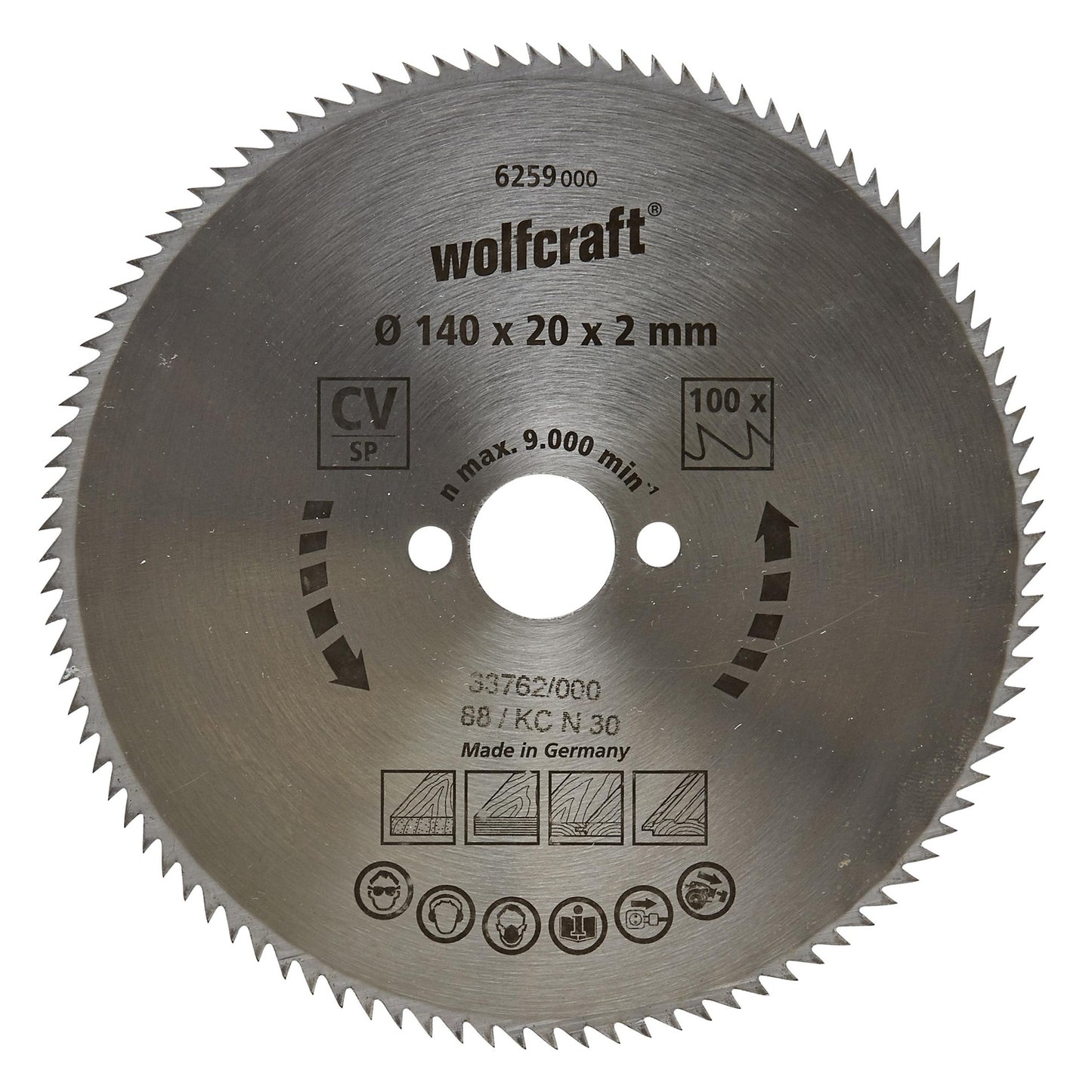 Discos de sierra circular cortes finos Wolfcraft 160 x 16 mm 100 dientes