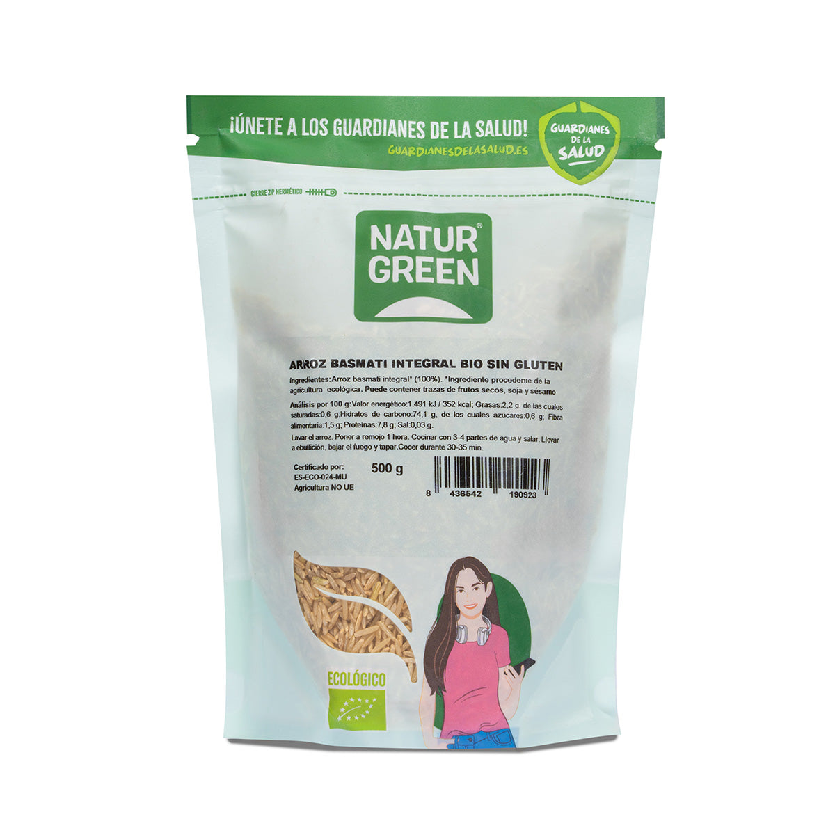 Arroz Basmati Integral Bio Naturgreen 500 g