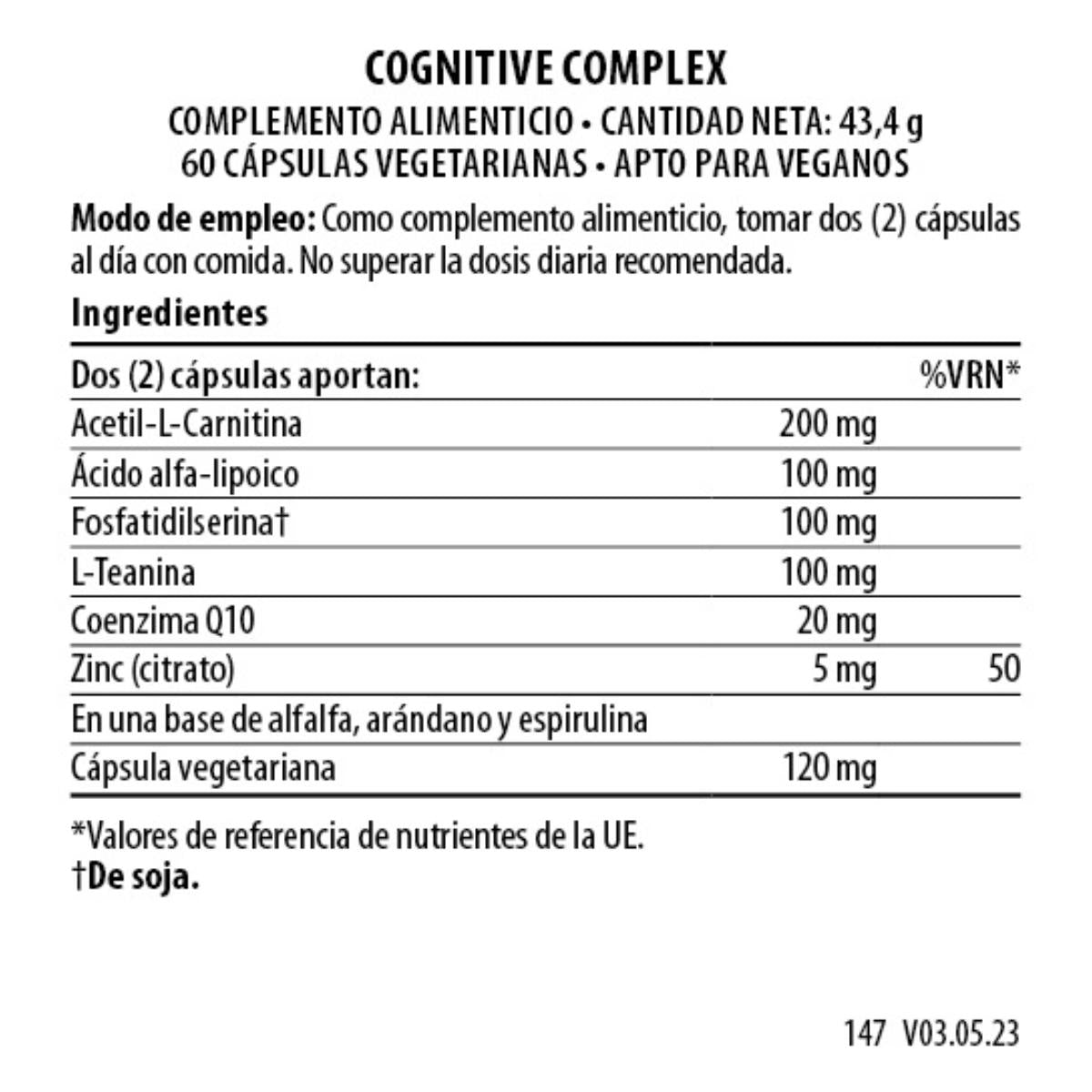 Cognitive Complex 60 cápsulas vegetales