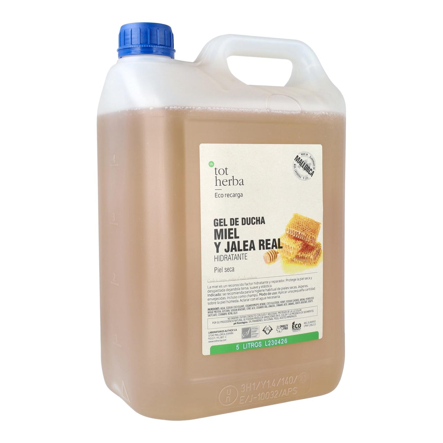 Gel hidratante miel y jalea real 5 litros Tot Herba