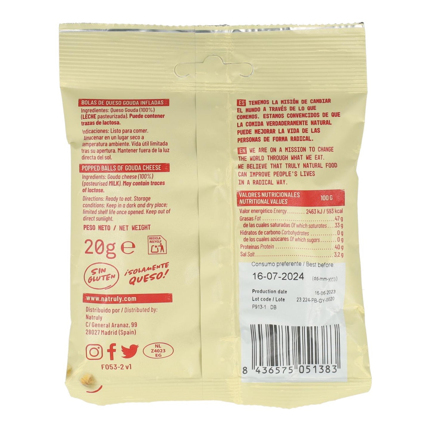 Cheesy snack´s Natruly 20g