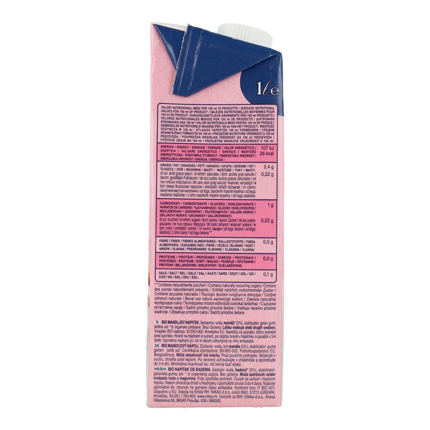 Pack x 6 Bebida de Almendras sin azúcar BIO Scotti 1 L