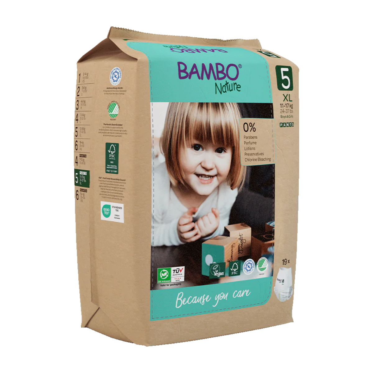 Pañales Pants T5 (11-17kg) 19 uds Bambo Nature