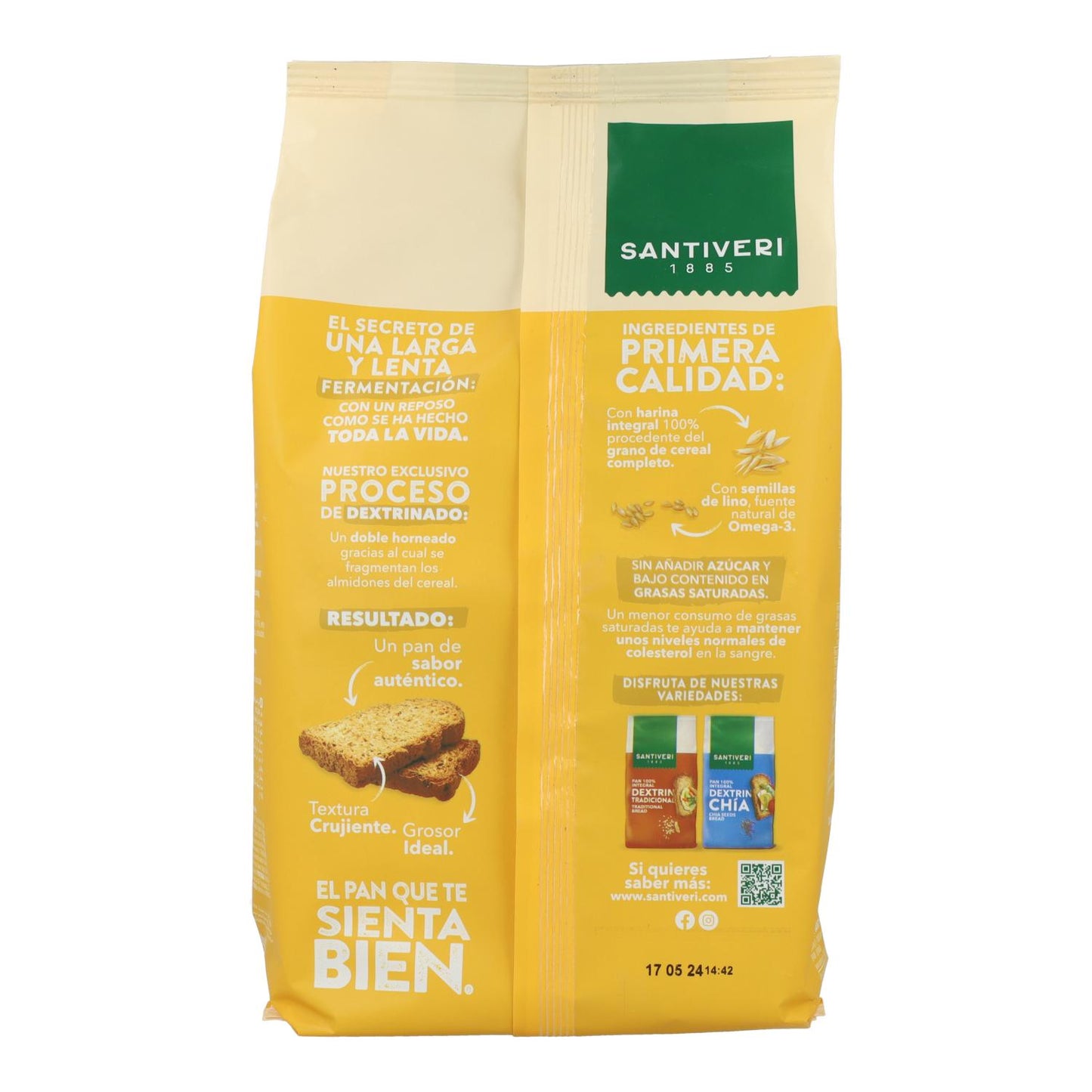 Pan Dextrin 100% Integral con Lino Santiveri 300 g