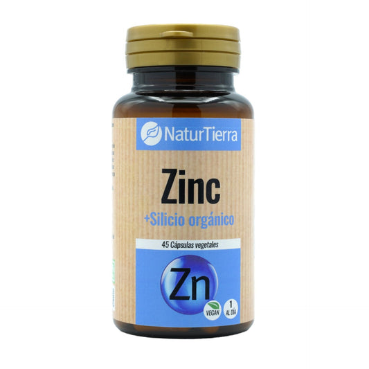 Zinc + silicio orgánico, 45 cápsulas vegetales. NaturTierra