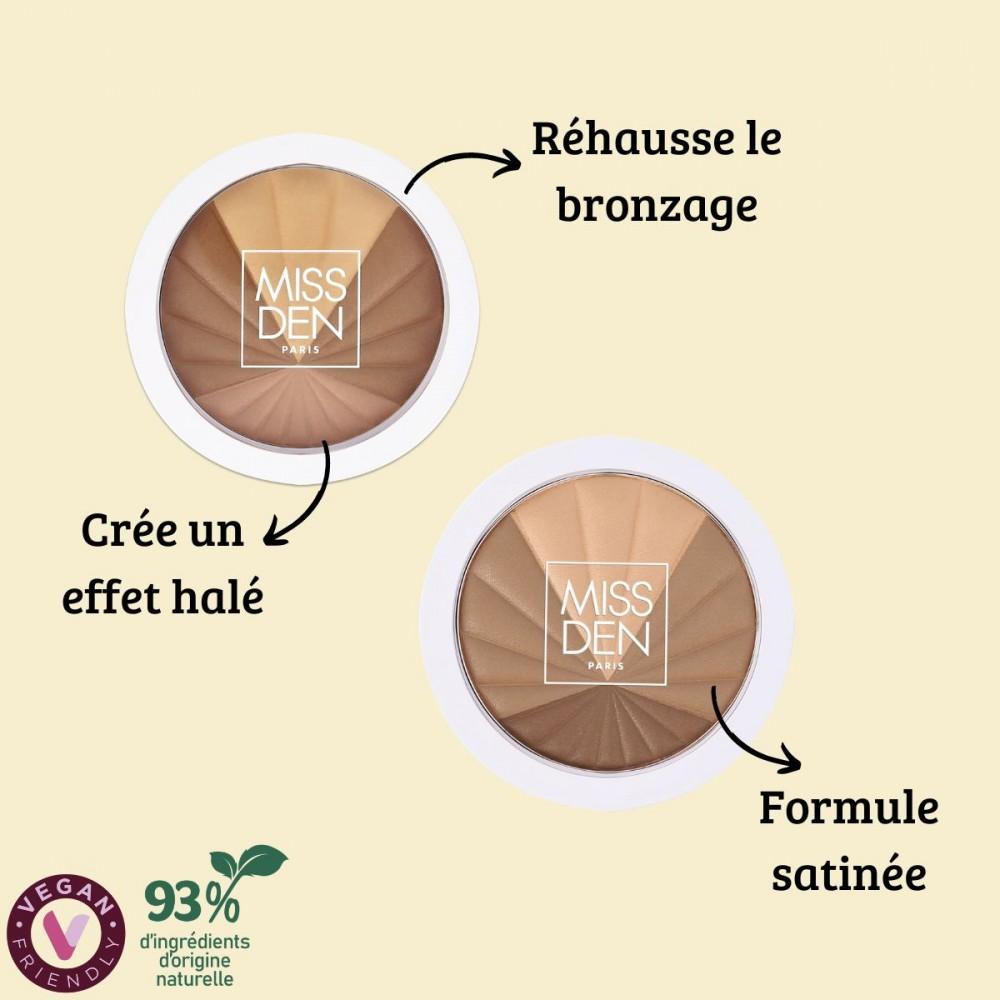 Maquillaje polvo "Bronze eclat" 652  piel clara, Miss Den Paris