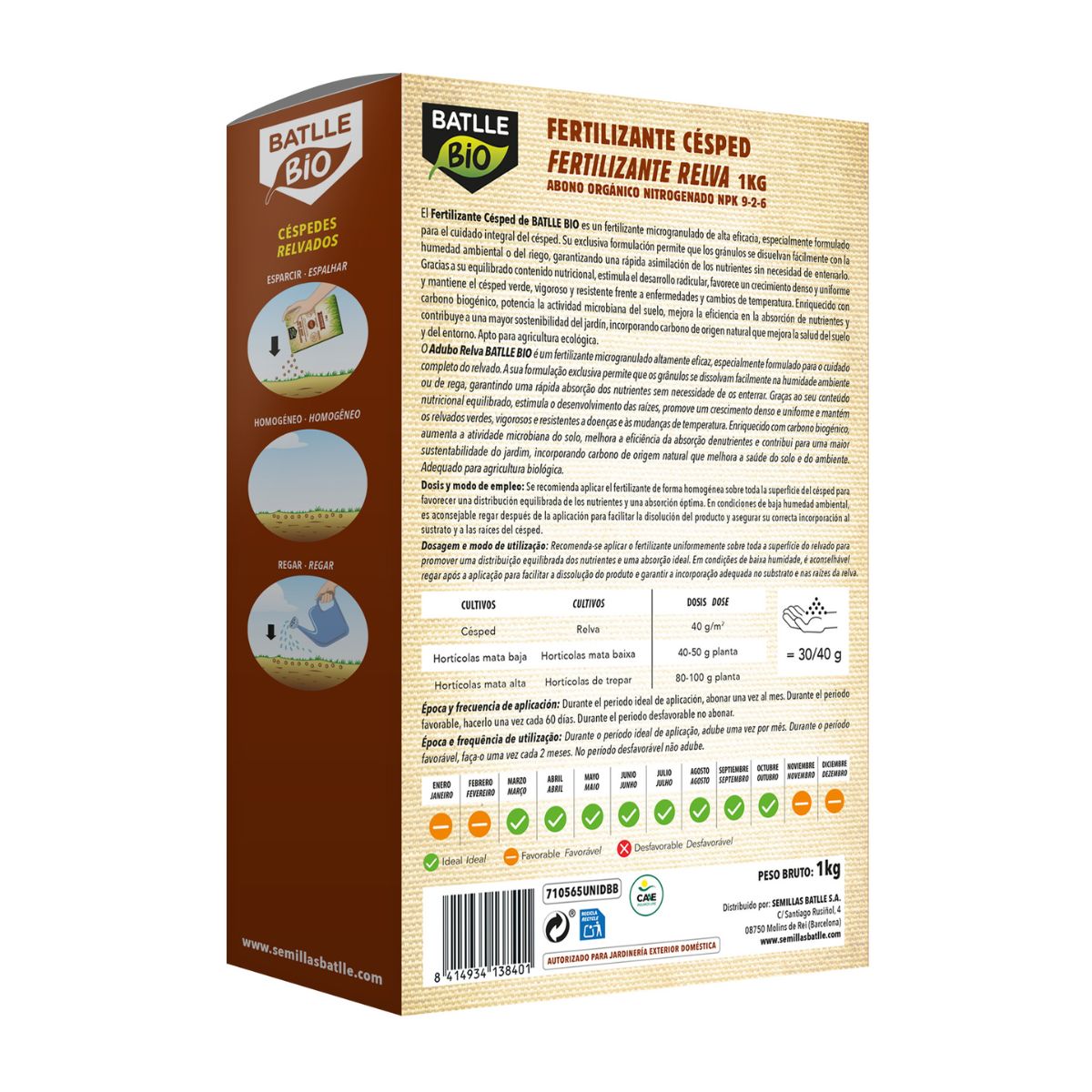Fertilizante BIO para Cesped Batlle 1 Kg