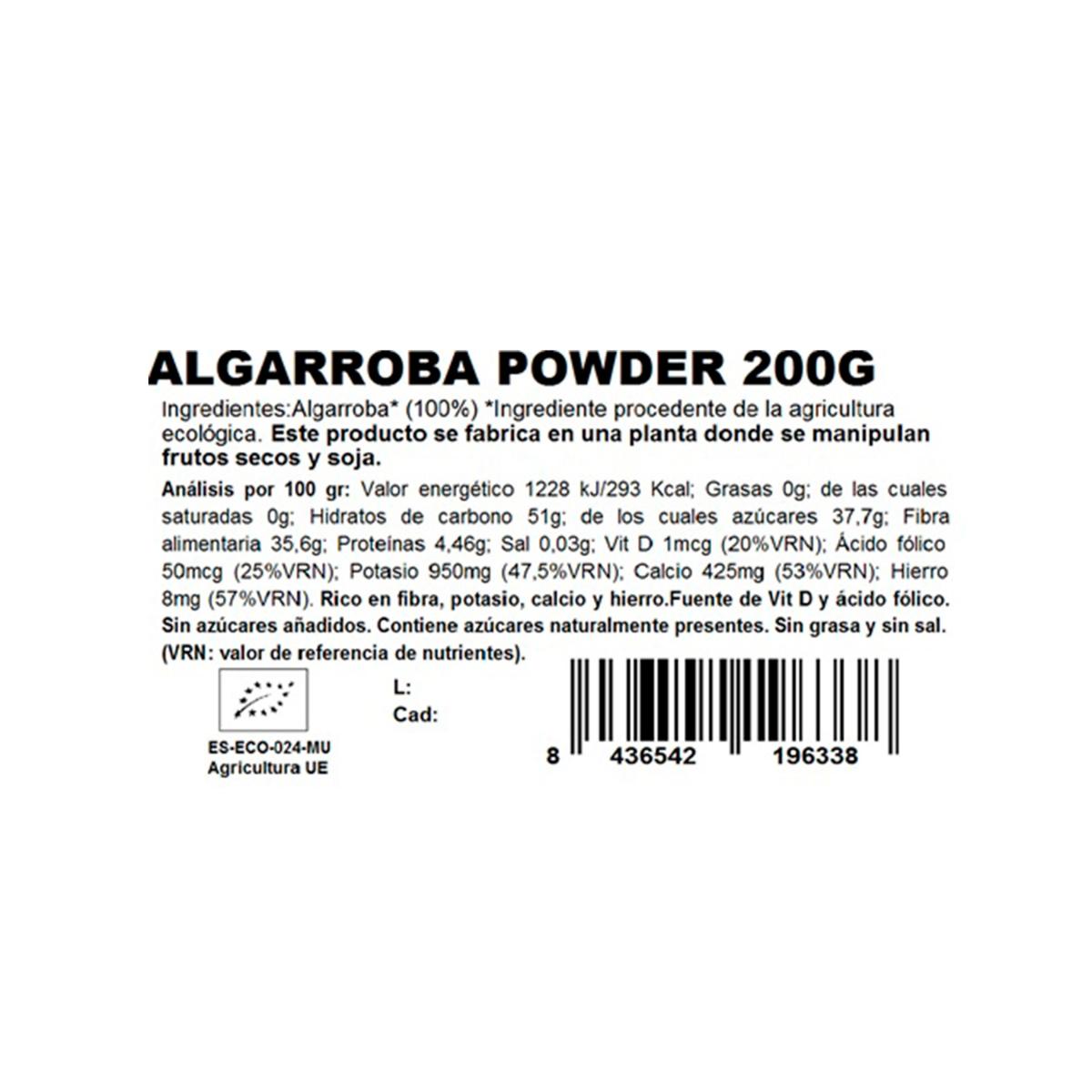 Experience Algarroba Powder Bio Sin Gluten NaturGreen 200 g
