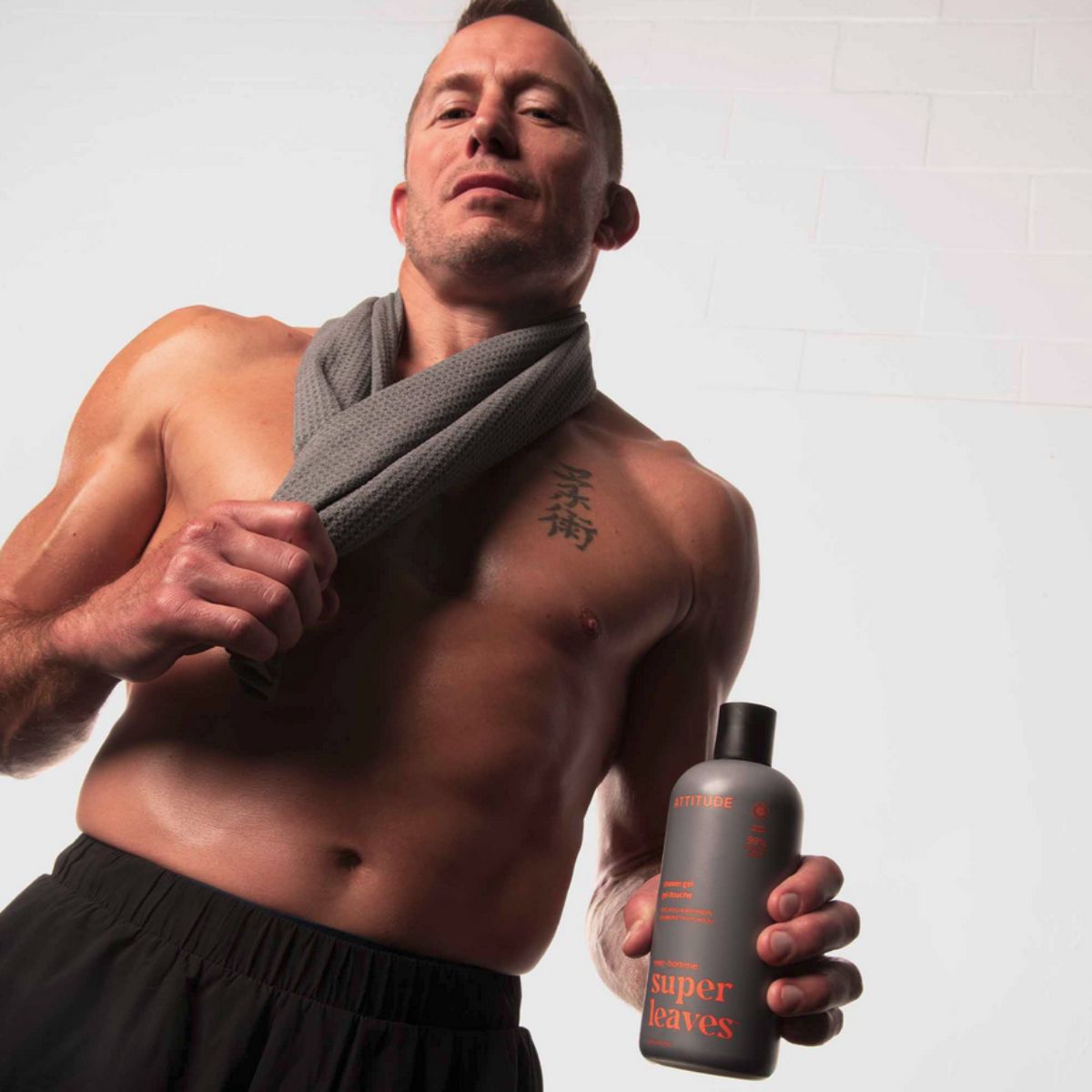 Super leaves men Gel de ducha - Pachulí y bourbon, Attitude, 415mL