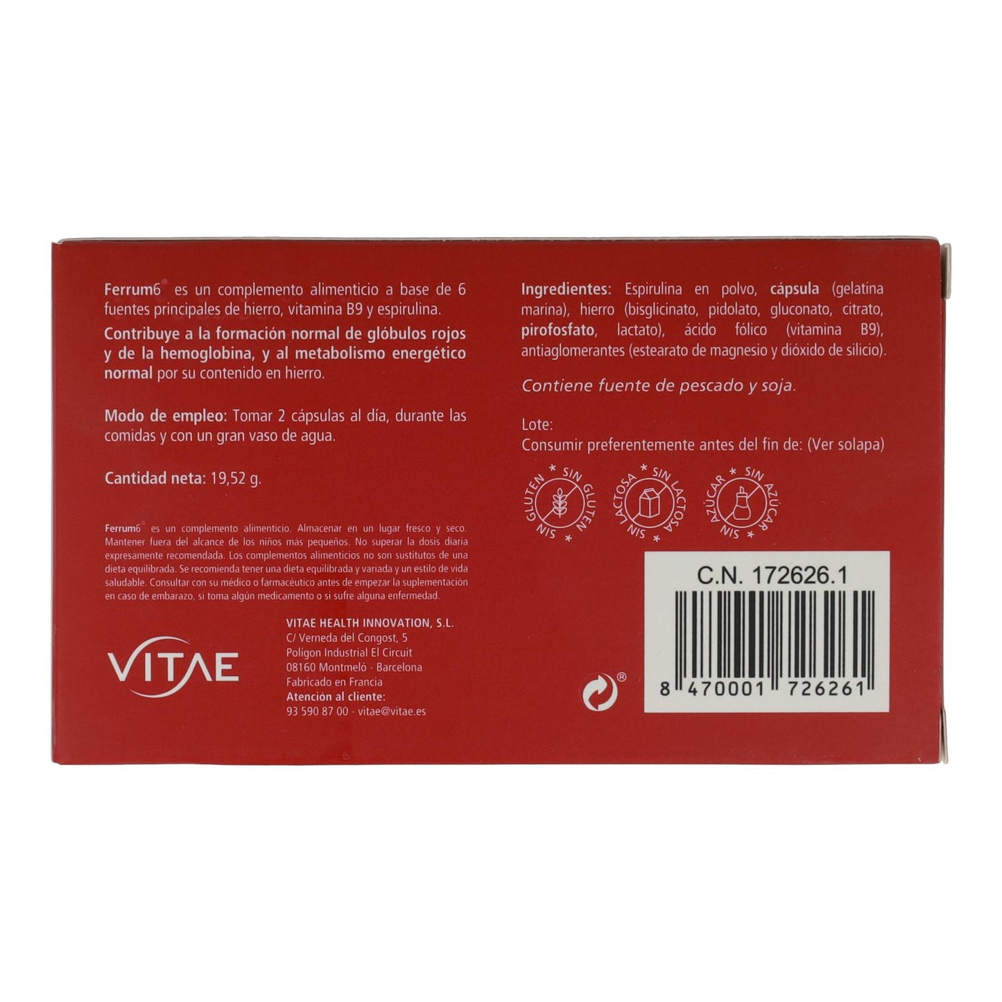 Ferrum 6 60 Caps Vitae