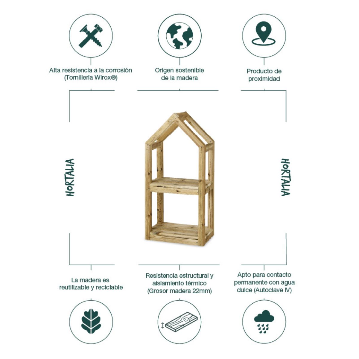 Estantería de madera Autoclave Campanile Outdoor S