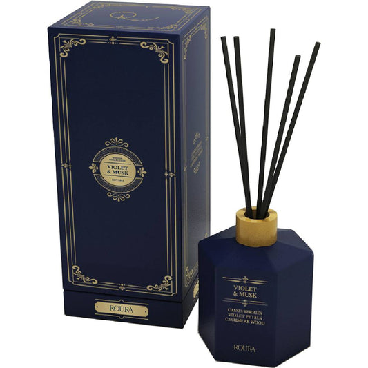 Ambientador mikado Violet & Musk Roura 100 ml Grosella negra, Violeta & Madera de cashmere